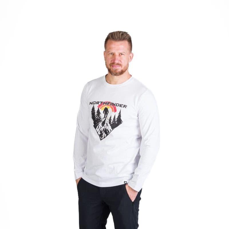 Pánske turistické tričko s dlhým rukávom NORTHFINDER CLAIR-377white 2