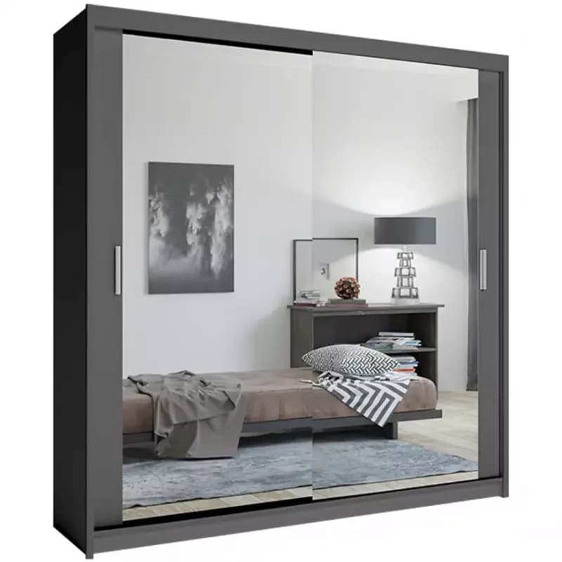 Skriňa Lux 203 Šedá  + 2 x Zrkadlo 1