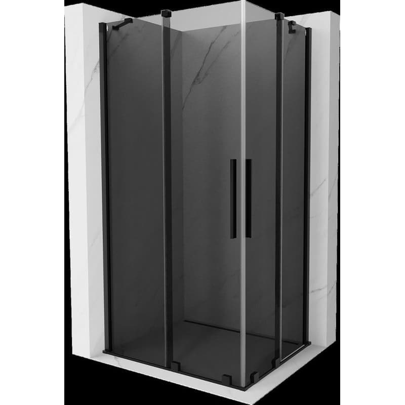 MEXEN/S - Velar Duo sprchovací kút, posuvné dvere 90 x 80, grafit, čierna 871-090-080-42-70