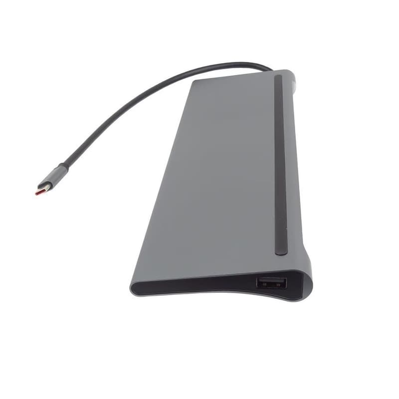 PREMIUMCORD Dokovacia stanica USB-C 10v1, 1xHDMI, 1xVGA, 2xUSB-C, 3xUSB, 1xRJ45, čítačka SD kariet, sivá 6