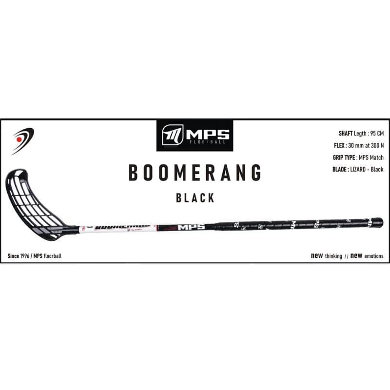 Florbalová hokejka MPS BOOMERANG Black White R 3