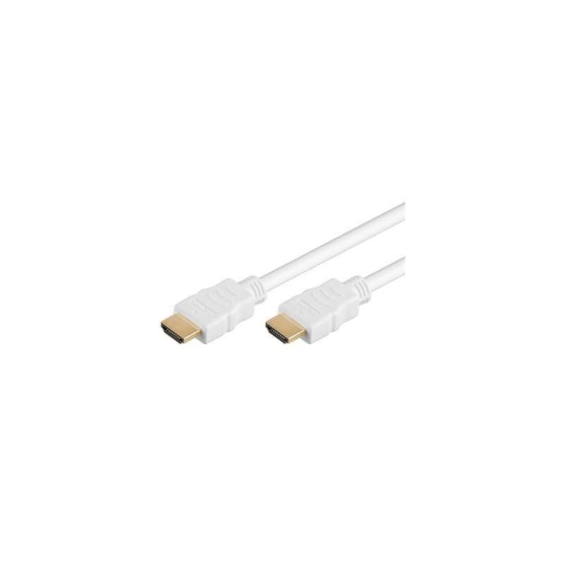 PremiumCord HDMI High Speed + Ethernet kábel, biely, pozlátené konektory, 10m 1