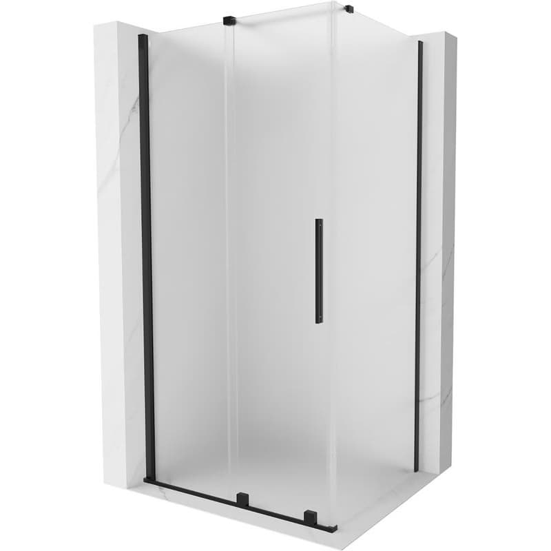 MEXEN/S - Velár sprchovací kút, posuvné dvere 100 x 80, dekor, čierna 871-100-080-31-70 1