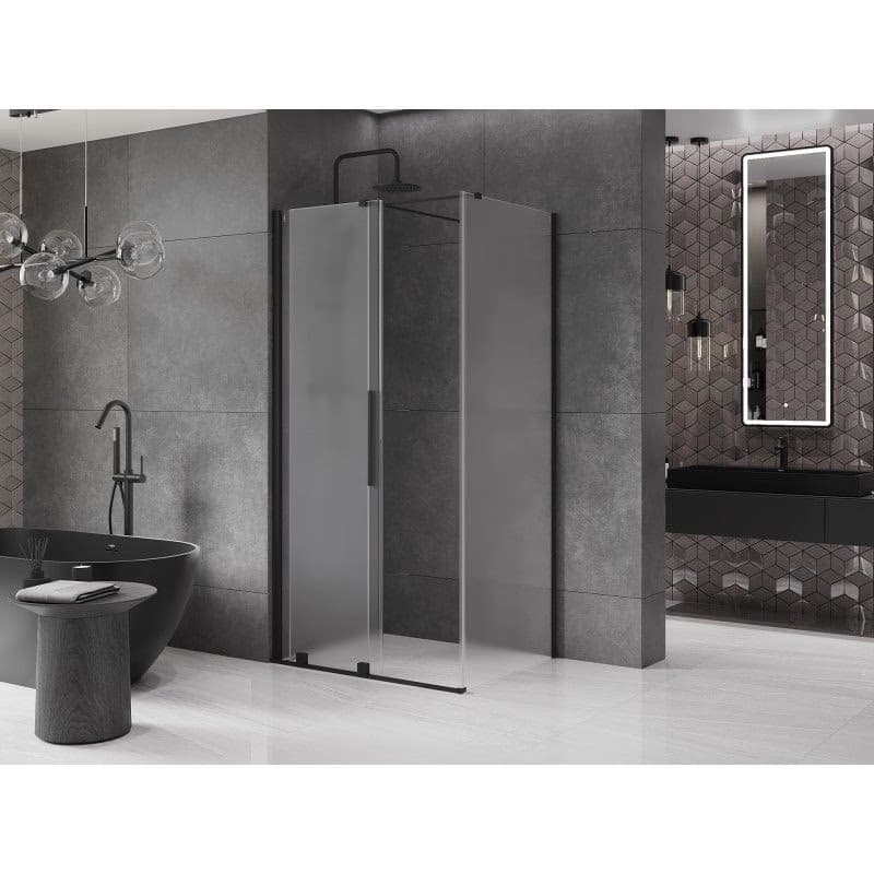 MEXEN/S - Velár sprchovací kút, posuvné dvere 100 x 80, dekor, čierna 871-100-080-31-70 3
