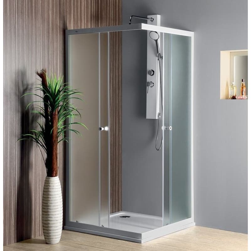 AQUALINE - ALAIN štvorcová sprchová zástena, 700x700, sklo Brick BTQ700 1