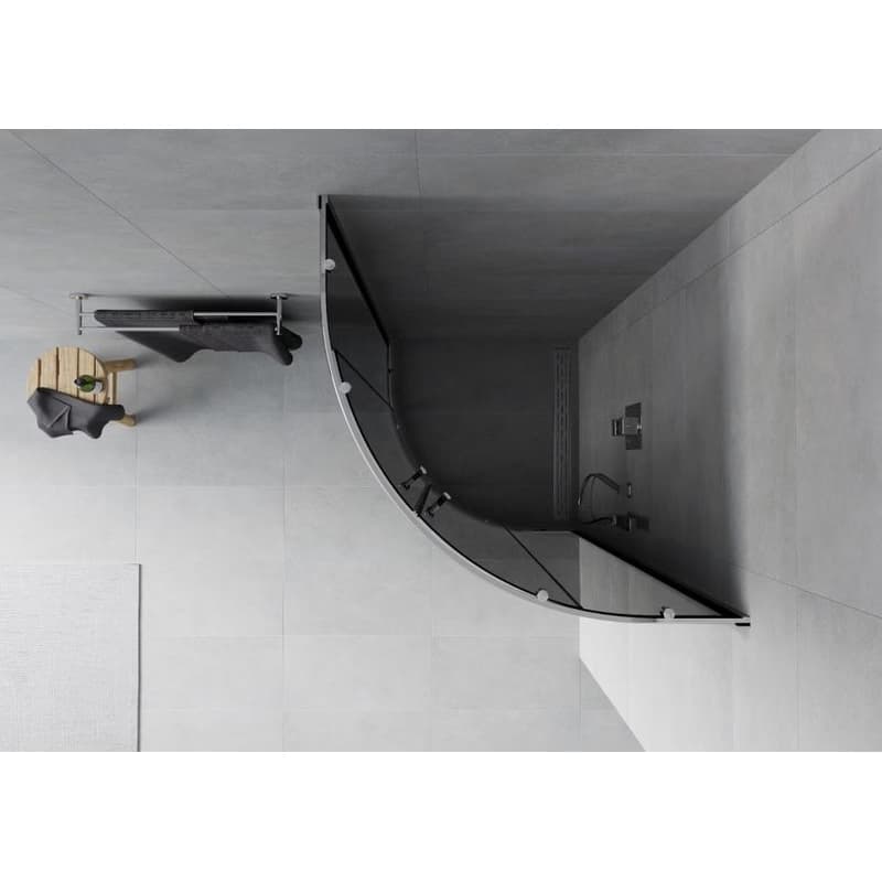 MEXEN - Rio štvrťkruhový sprchovací kút 70x70, grafit, chróm 863-070-070-01-40 4