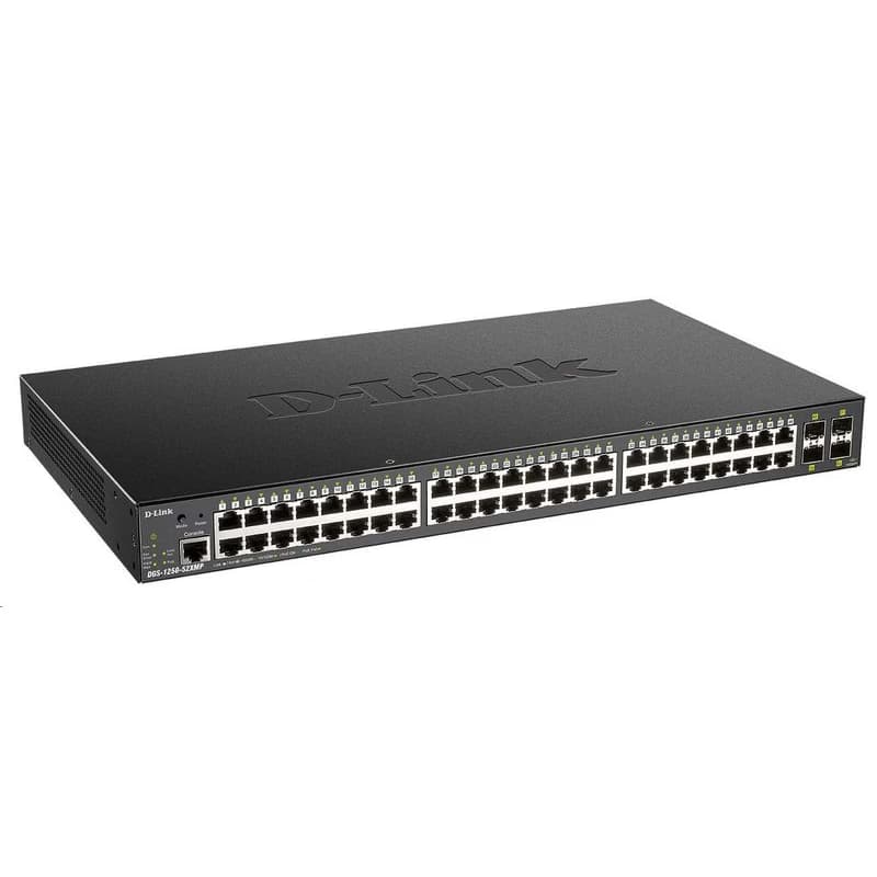 D-Link DGS-1250-52XMP 52-Port Gigabit Smart PoE Switch, 48x GbE PoE+, 4x SFP+, PoE 370W 2