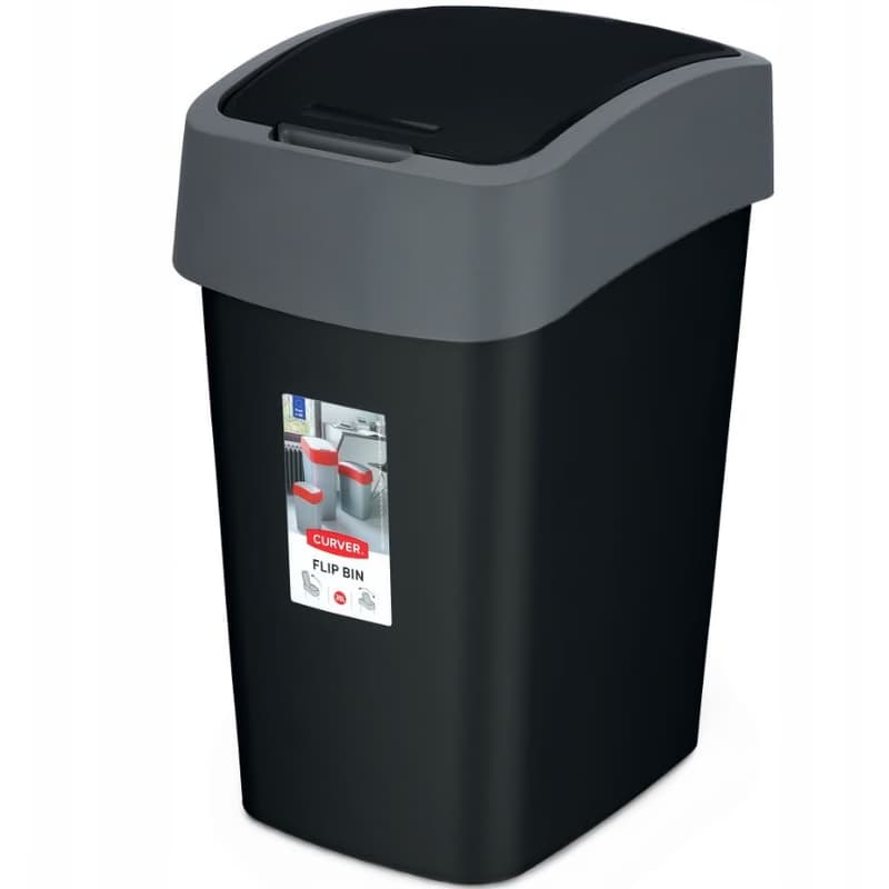 CURVER Odpadkový kôš FLIP BIN 25l | čierna / strieborná 3