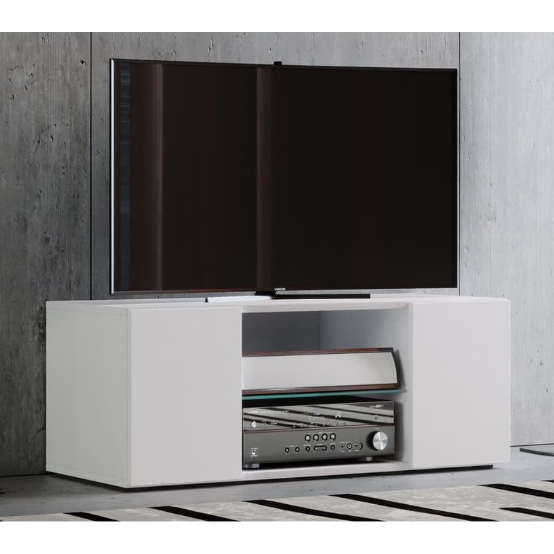 TV stolík VCM "Windoxa Mini" Strieborný/matné sklo 1