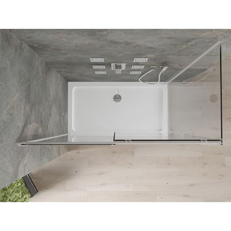 MEXEN/S - Omega obdĺžnikový sprchový kút 140x80, transparent, chróm + vanička 825-140-080-01-00-4010 6
