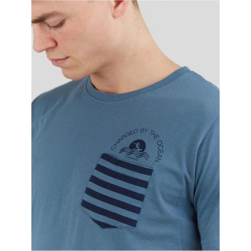Pánske tričko s krátkym rukávom FUNDANGO Jaggy Pocket T-shirt-460-turkis 3