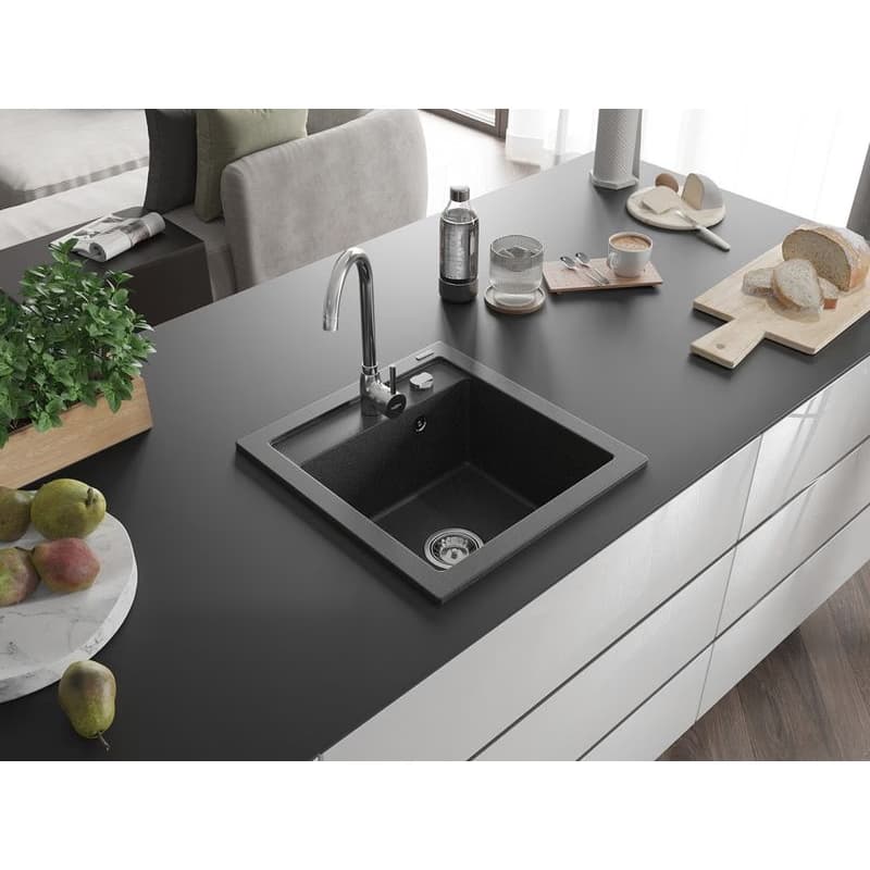 MEXEN MEXEN - Vito granitový drez 1-miska 520x490 mm, čierna škvrnité 6503521000-76 2
