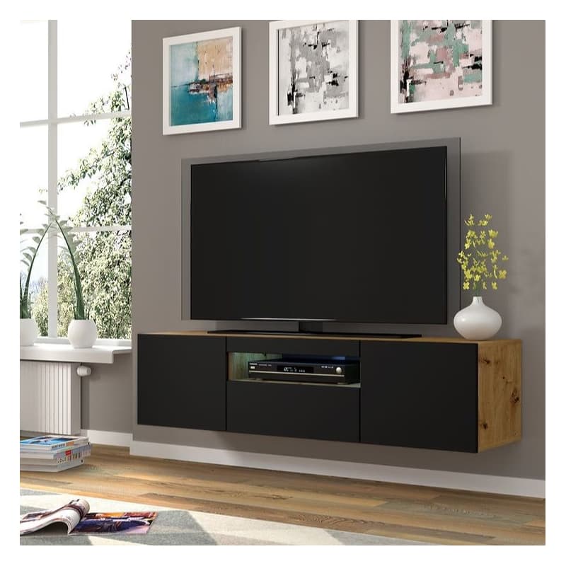 ArtBm TV stolík AURA 150 | dub artisan / čierna 4