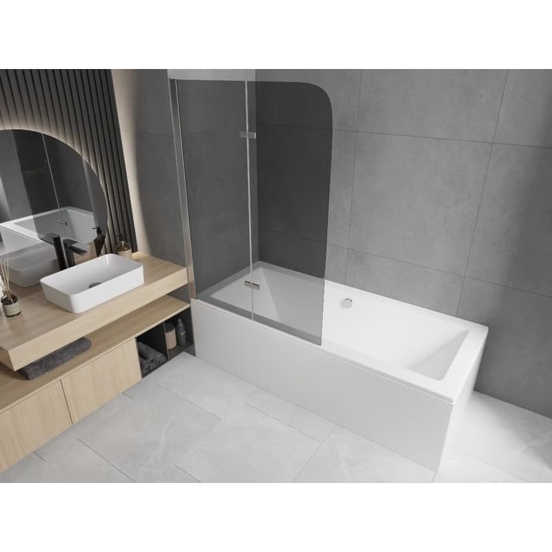 MEXEN - Felix vaňová zástena 2-krídlo 100x140, grafit, chróm 890-100-002-01-40 2