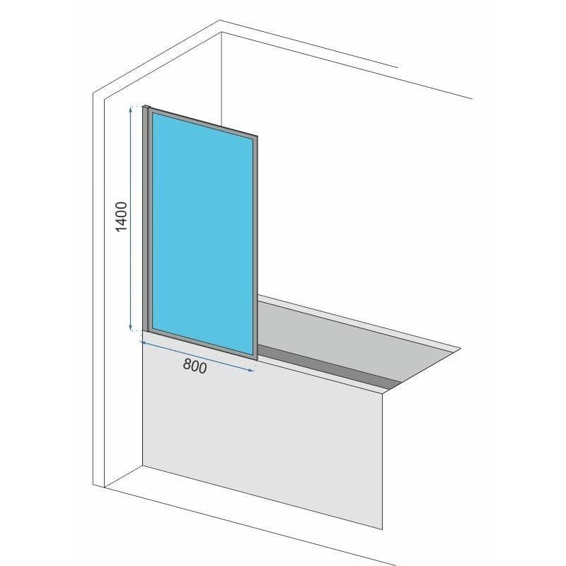 REA - Vaňová zástena Lagos-1 Fix 80 čierna REA-K4561 4