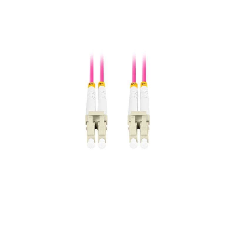 LANBERG optický patch cord MM LC/UPC-LC/UPC duplex 1m LSZH OM4 50/125 priemer 3mm, farba magenta 3