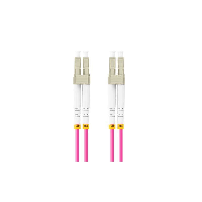 LANBERG optický patch cord MM LC/UPC-LC/UPC duplex 1m LSZH OM4 50/125 priemer 3mm, farba magenta 4