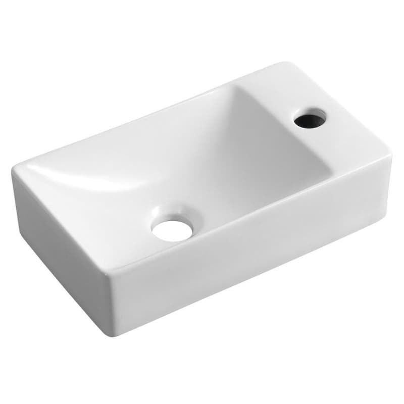SAPHO - MARGITHA keramické umývadlo 38x22cm, otvor pro batériu vpravo, biela MGT3822