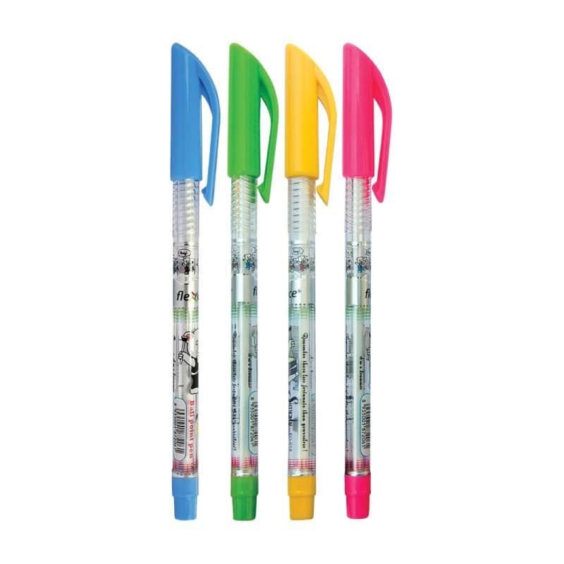 Guľôčkové pero jednorazové Flexoffice Simply Crocus plast FO-018 0,38 mm modré telo číre