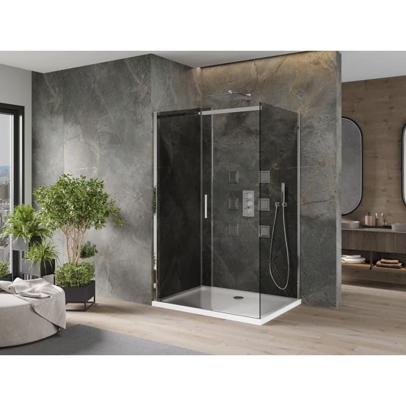 MEXEN/S - Omega sprchovací kút 100 x 70, grafit, chróm + vanička so sifónom 825-100-070-01-40-4010 3