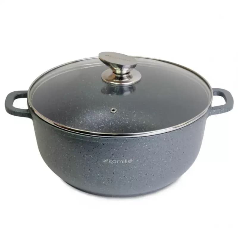 Hrniec granitový 6,5L so sklenenou pokrievkou