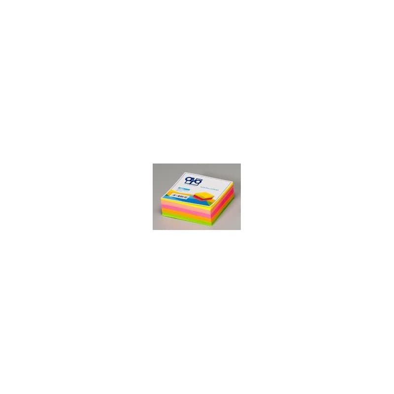 Blok kocka 9x9cm lepená neón farby 400 listov