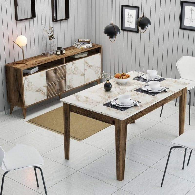 Living Room Furniture Set Milan 523 - Walnut, White 1