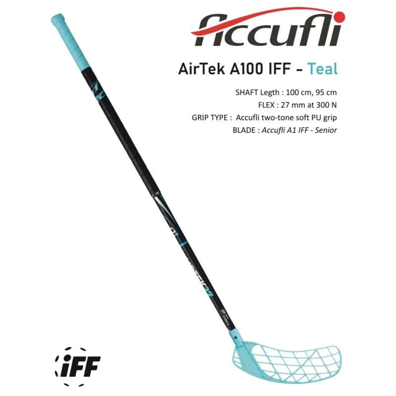 Florbalová hokejka ACCUFLI AirTek IFF A27-100 Teal R 2