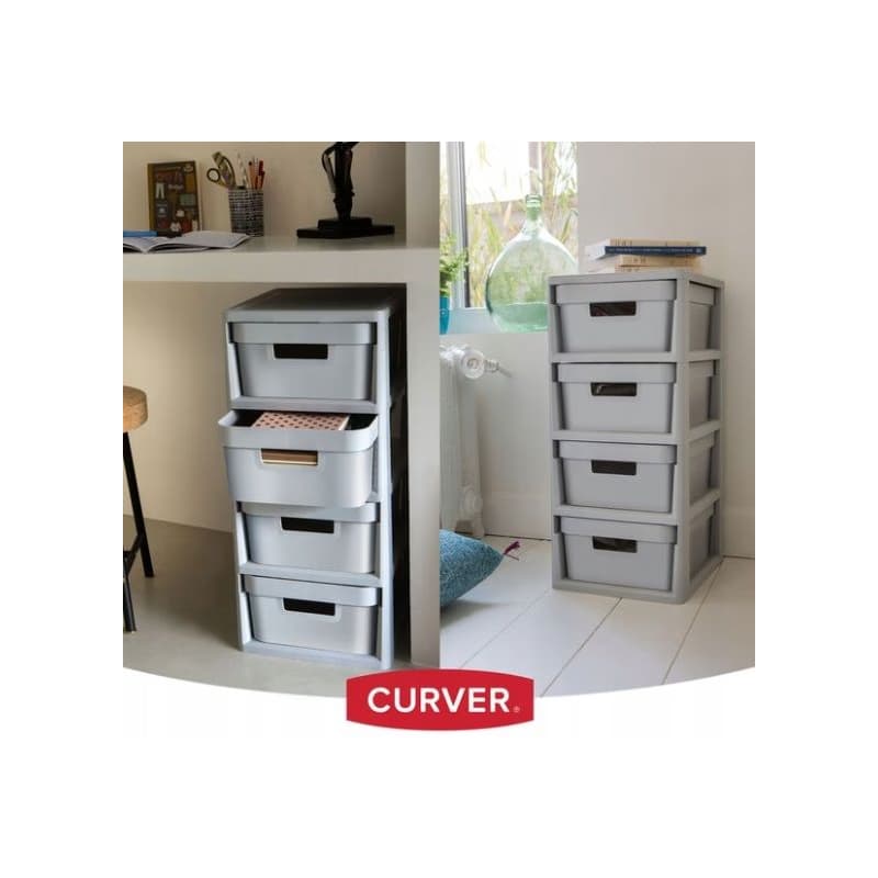 CURVER Zásuvkový regál INFINITY 4x11L | sivá 3