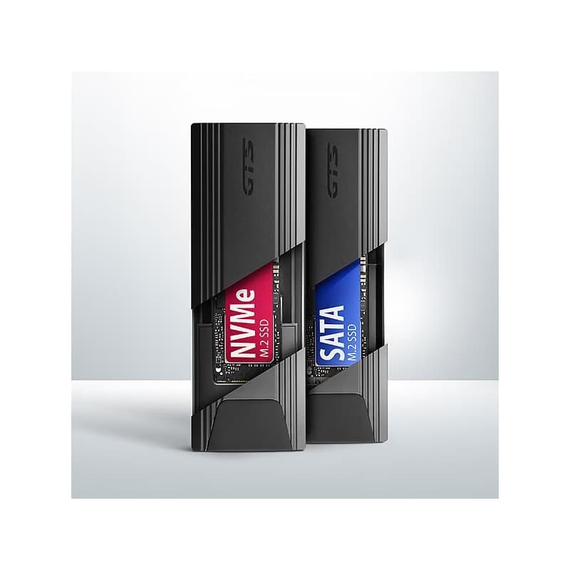 AXAGON EEM2-GTS2, 10Gbps USB-C - M.2 NVMe & SATA SSD kovový THIN box, bezskrutkový 4