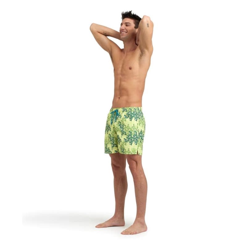Pánske plavky ARENA MENS BEACH BOXER ALLOVER-610-soft green multi 3