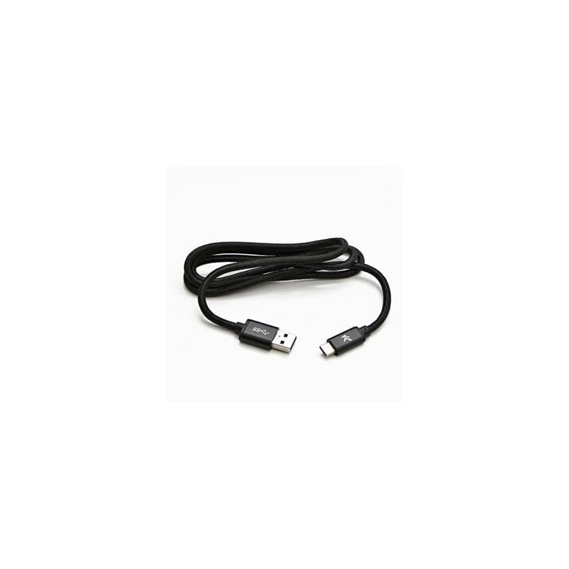Logo USB kábel (3.2 gen 1), USB A samec - USB C samec, 2m, 5 Gb/s, 5V/3A, čierny, box, nylonové opletenie, hliníkový kryt konektora, 2
