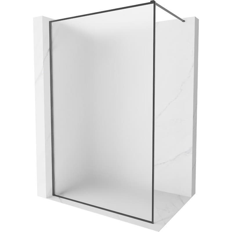 MEXEN/S - Kyoto-XF Sprchová zástena WALK-IN s rámom 100 x 202, dekor 10 mm, grafit kartáčovaná 800-100-104-66-30-X