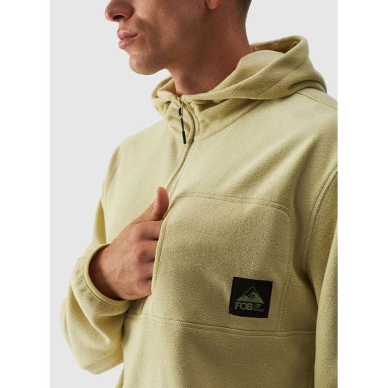Pánska flisová mikina so zipsom 4F FLEECE-WAW24TFLEM252-44S-OLIVE 3