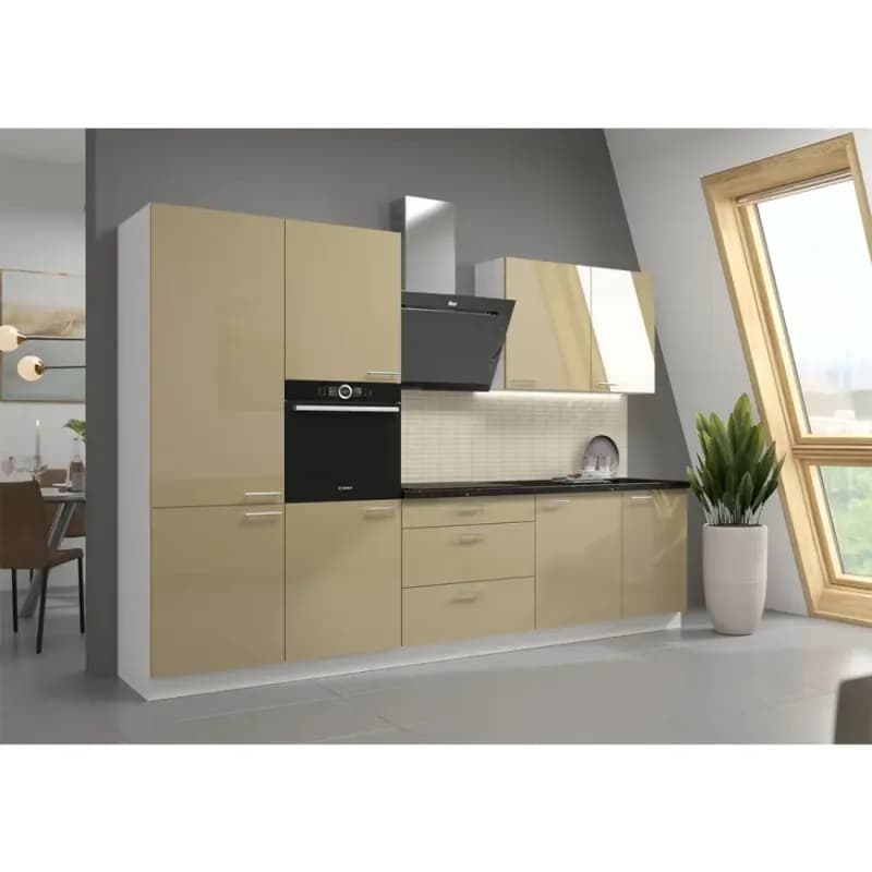 Kuchynská linka Lara 310 MDF Cappucino lesklá bez dosky