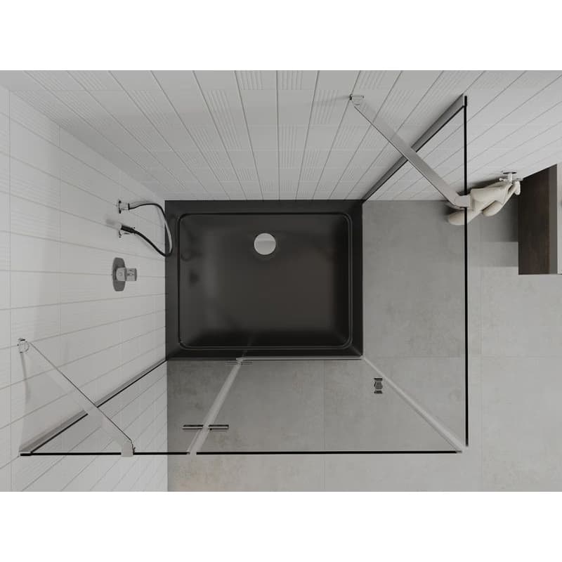 MEXEN/S - Roma sprchovací kút 100x80, transparent, chróm + čierna vanička so sifónom 854-100-080-01-00-4070 6
