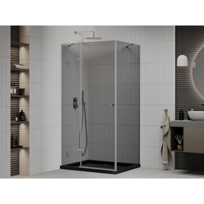 MEXEN/S - Roma sprchovací kút 80x100, grafit, chróm + čierna vanička so sifónom 854-080-100-01-40-4070 2