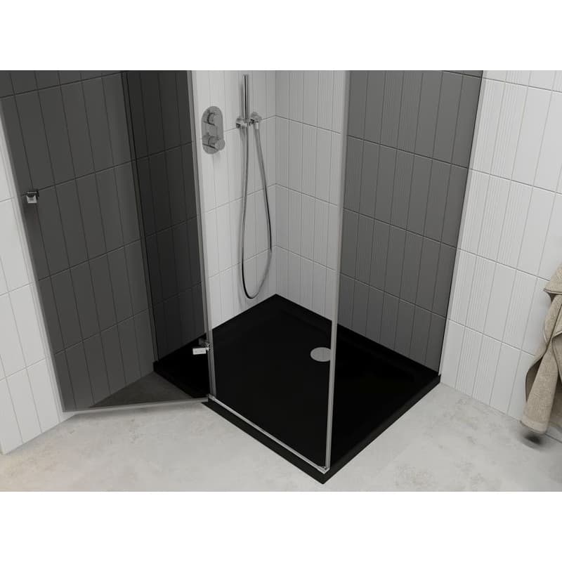 MEXEN/S - Roma sprchovací kút 80x100, grafit, chróm + čierna vanička so sifónom 854-080-100-01-40-4070 5