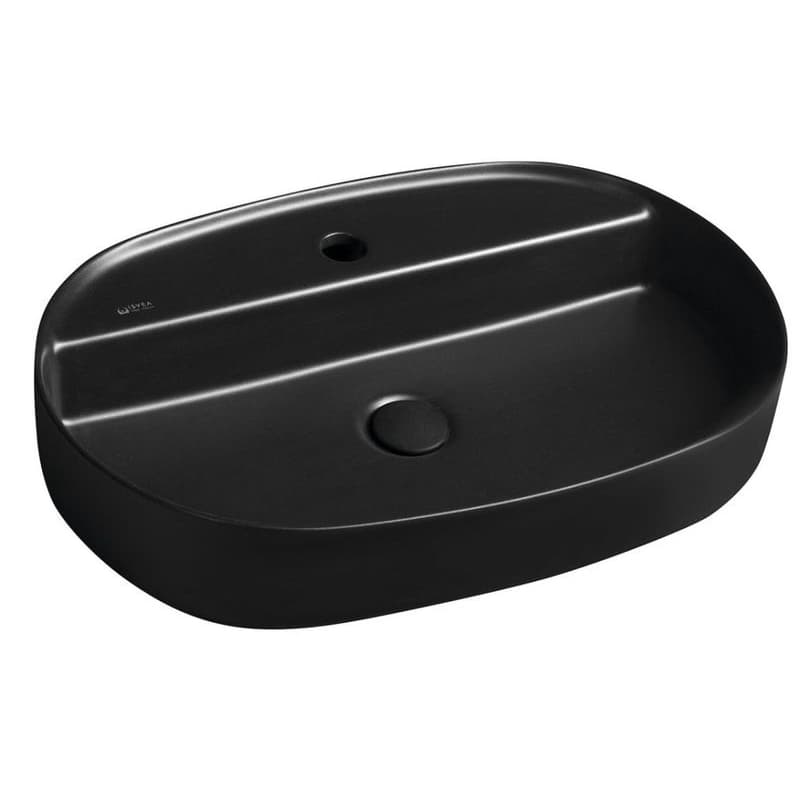 ISVEA - INFINITY OVAL keramické umývadlo na dosku, 60x40cm, čierna matná 10NF65060-2N 1