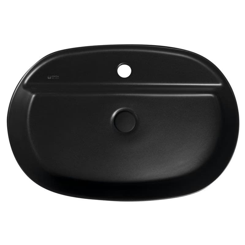 ISVEA - INFINITY OVAL keramické umývadlo na dosku, 60x40cm, čierna matná 10NF65060-2N 3