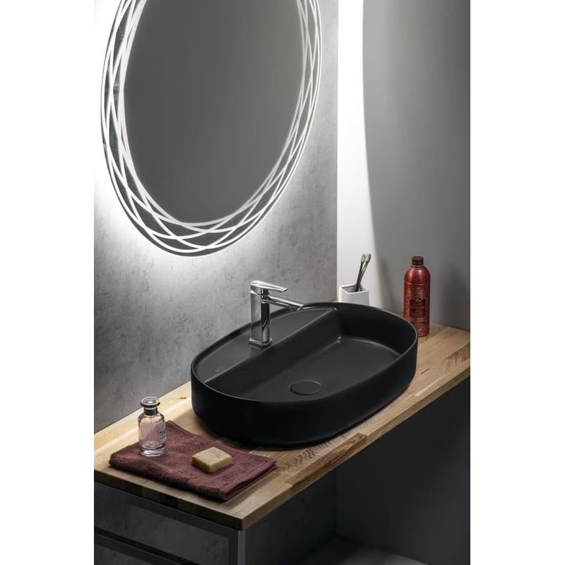 ISVEA - INFINITY OVAL keramické umývadlo na dosku, 60x40cm, čierna matná 10NF65060-2N 4