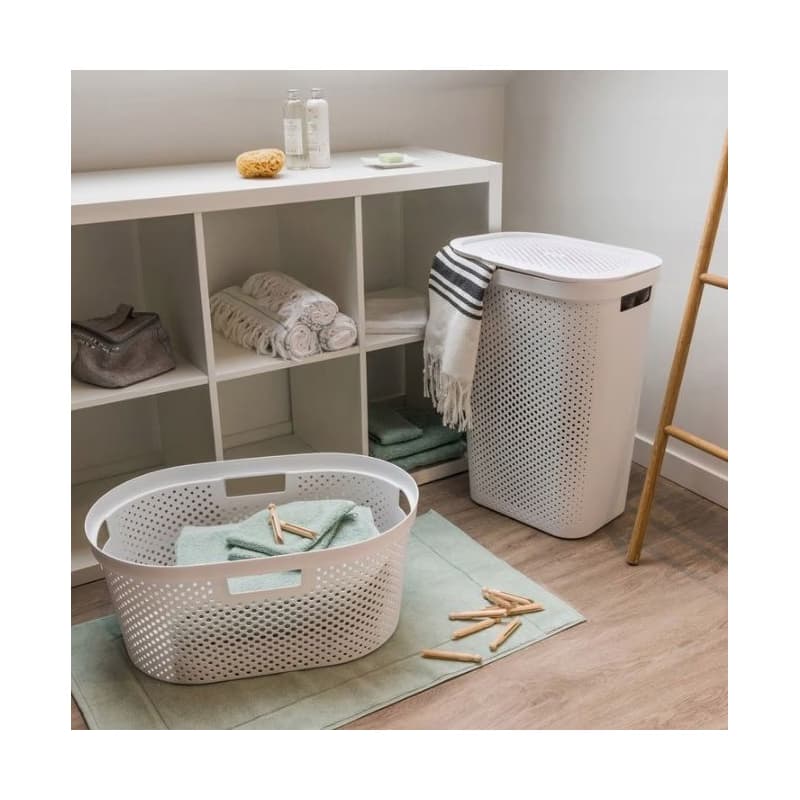 CURVER Kôš na špinavú bielizeň INFINITY DOTS 60L | biela 3