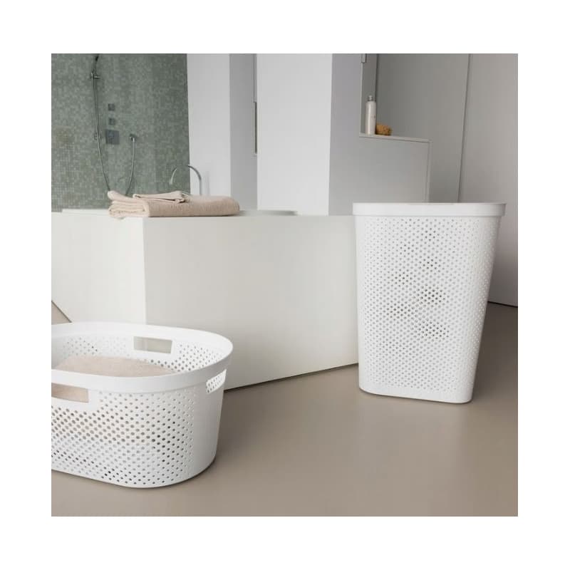 CURVER Kôš na špinavú bielizeň INFINITY DOTS 60L | biela 4