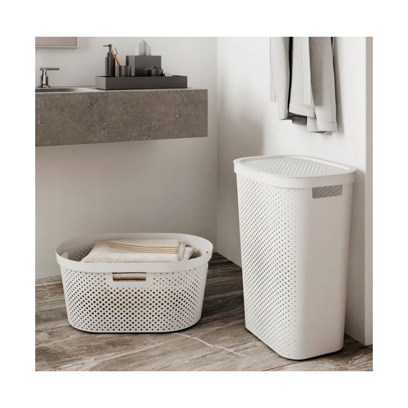 CURVER Kôš na špinavú bielizeň INFINITY DOTS 60L | biela 5
