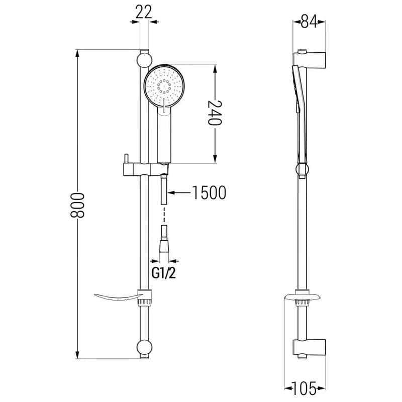 MEXEN/S - Milo DF40 SET umývadlová batéria + sprchová s príslušenstvom, čierna 713054DF40-70 4