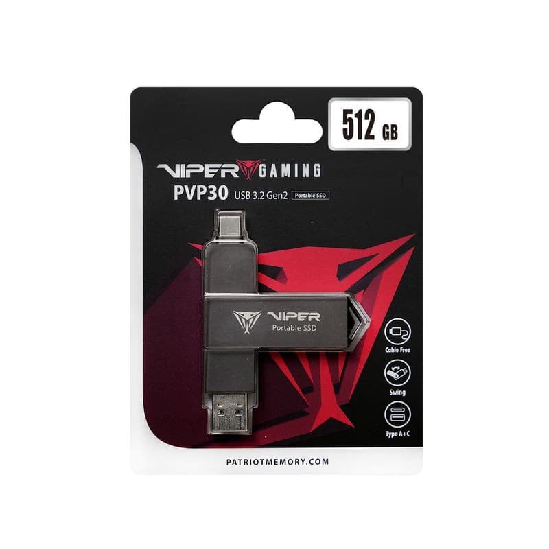 Patriot VIPER PVP30/512GB/SSD/Externý/Čierna/3R 3