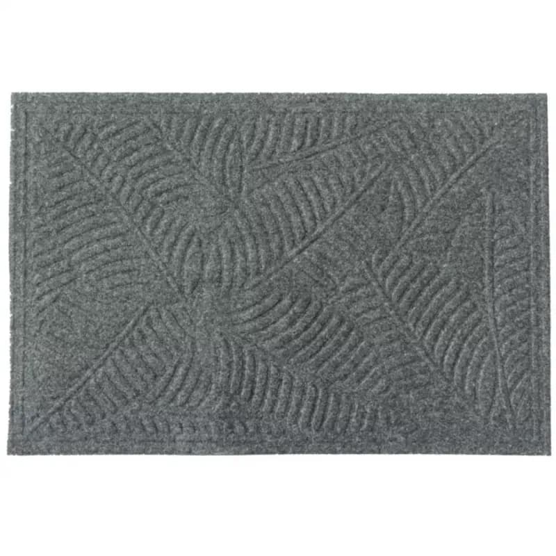 Rohožka  textile 45x70 šedý list 1