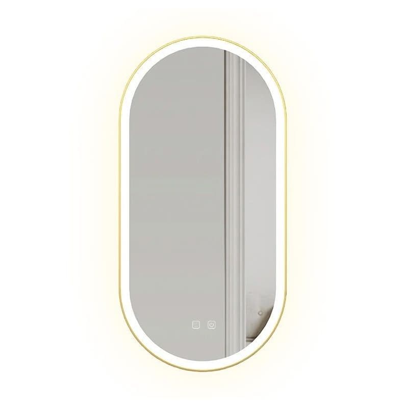 REA - Zrkadlo LED OVL 50x100cm Brush Gold HOM-02506 1