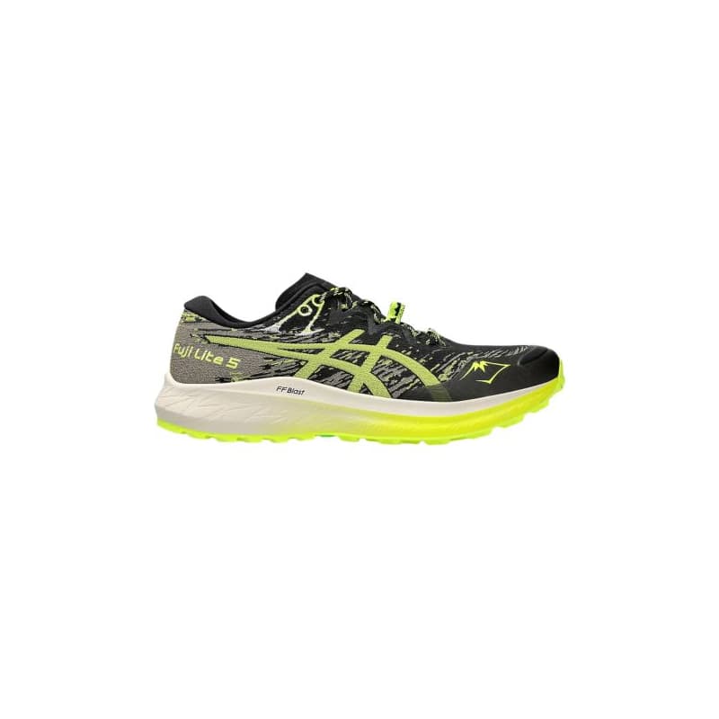 Pánska bežecká trailová obuv ASICS Fuji Lite 5 black safety yellow