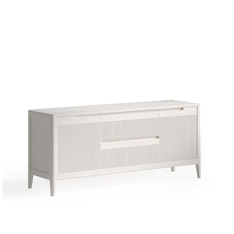 Estila Luxusný art deco masívny obdĺžnikový TV stolík Tallin s dvomi vrúbkovanými dvierkami a dvomi zásuvkami 150 cm